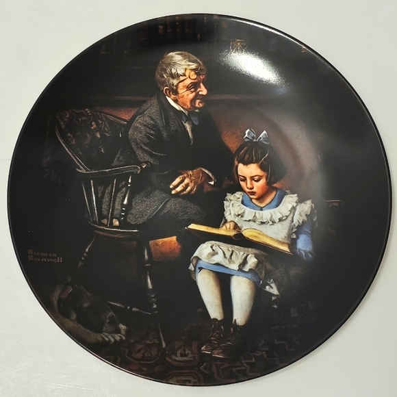 Edwin M. Knowles Plate x Norman Rockwell Painting The Young Scholar Plate - Picture 6 of 8